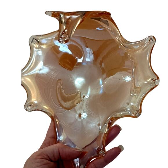 Rare Murano Italian glass leaf bowl - Picture 5 of 6
